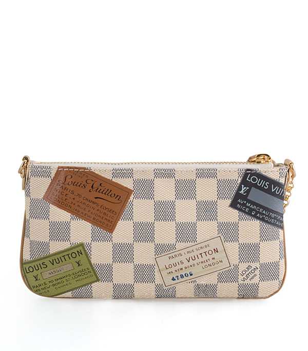 1:1 Copy Louis Vuitton Damier Azur Canvas Milla Clutch MM N63078 Replica - Click Image to Close